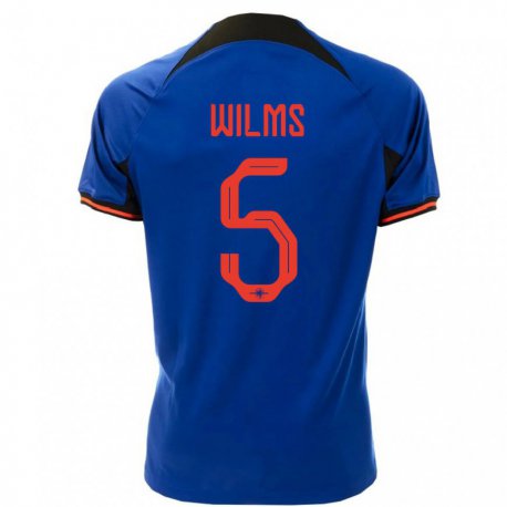Kandiny Mujer Camiseta Países Bajos Lynn Wilms #5 Azul Real 2ª Equipación 22-24 La Camisa Chile