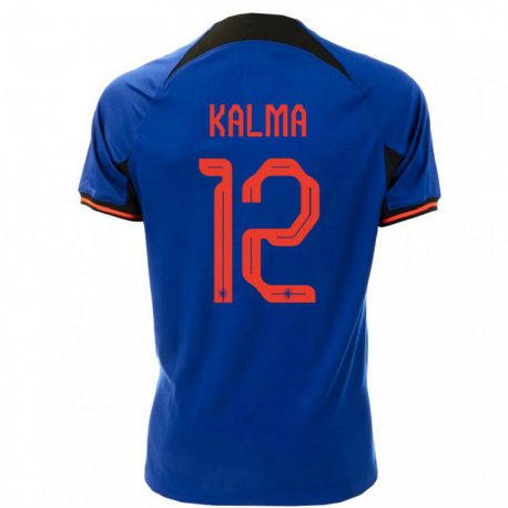 Kandiny Mujer Camiseta Países Bajos Fenna Kalma #12 Azul Real 2ª Equipación 22-24 La Camisa Chile