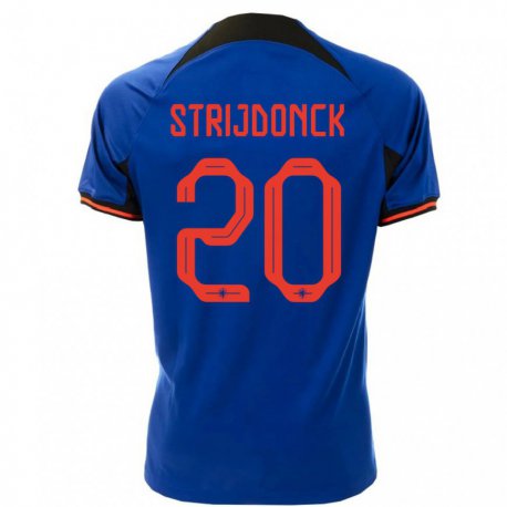 Kandiny Mujer Camiseta Países Bajos Bayren Strijdonck #20 Azul Real 2ª Equipación 22-24 La Camisa Chile