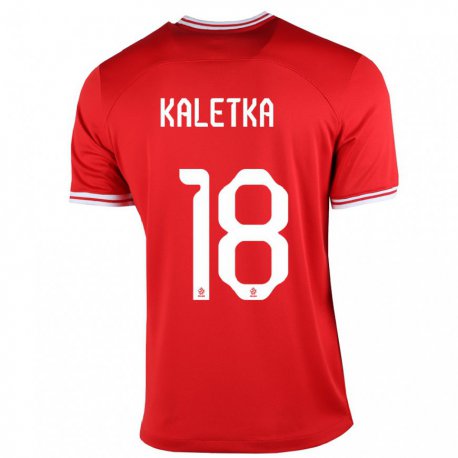 Kandiny Mujer Camiseta Polonia Nikol Kaletka #18 Rojo 2ª Equipación 22-24 La Camisa Chile