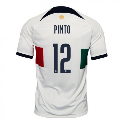 Kandiny Mujer Camiseta Portugal Diogo Pinto #12 Blanco 2ª Equipación 22-24 La Camisa Chile