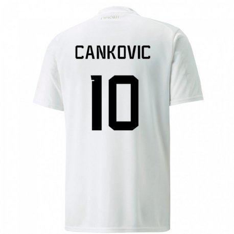 Kandiny Mujer Camiseta Serbia Jelena Cankovic #10 Blanco 2ª Equipación 22-24 La Camisa Chile