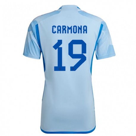 Kandiny Mujer Camiseta España Olga Carmona #19 Cielo Azul 2ª Equipación 22-24 La Camisa Chile