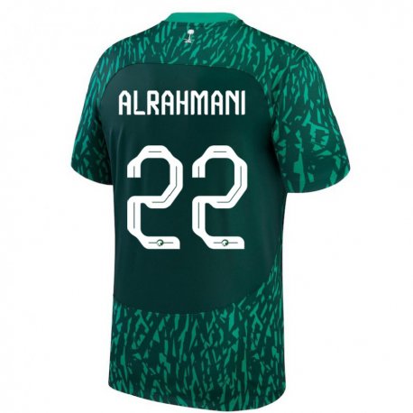 Kandiny Mujer Camiseta Arabia Saudita Saleh Alrahmani #22 Verde Oscuro 2ª Equipación 22-24 La Camisa Chile