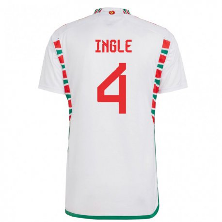 Kandiny Mujer Camiseta Gales Sophie Ingle #4 Blanco 2ª Equipación 22-24 La Camisa Chile