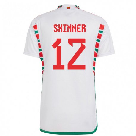 Kandiny Mujer Camiseta Gales Claire Skinner #12 Blanco 2ª Equipación 22-24 La Camisa Chile