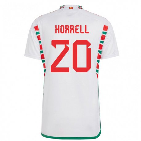 Kandiny Mujer Camiseta Gales Grace Horrell #20 Blanco 2ª Equipación 22-24 La Camisa Chile