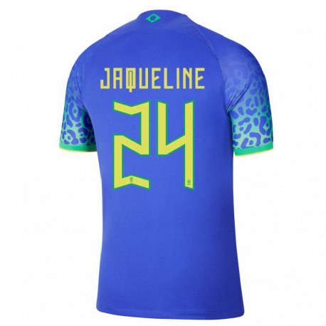 Kandiny Mujer Camiseta Brasil Jaqueline #24 Azul 2ª Equipación 22-24 La Camisa Chile