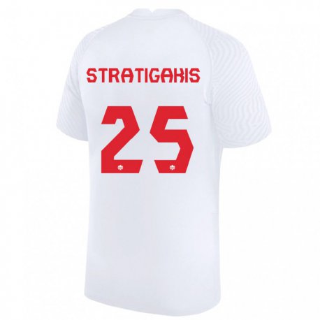 Kandiny Mujer Camiseta Canadá Sarah Stratigakis #25 Blanco 2ª Equipación 22-24 La Camisa Chile