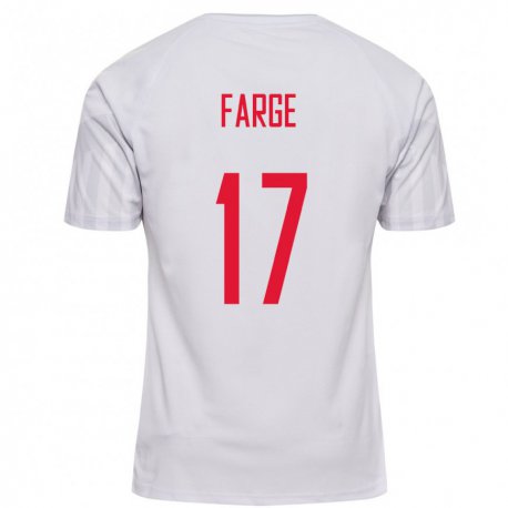 Kandiny Mujer Camiseta Dinamarca Emma Farge #17 Blanco 2ª Equipación 22-24 La Camisa Chile
