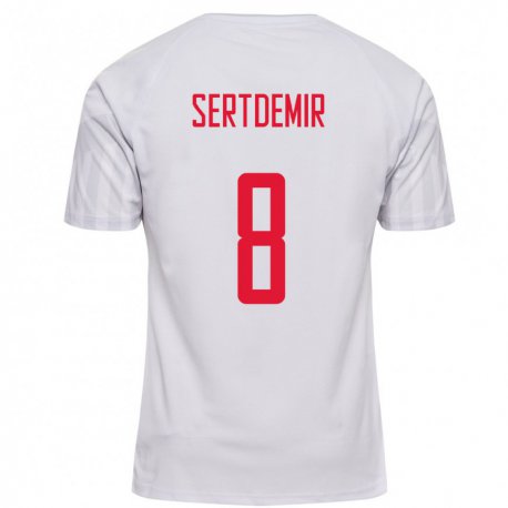 Kandiny Mujer Camiseta Dinamarca Zidan Sertdemir #8 Blanco 2ª Equipación 22-24 La Camisa Chile