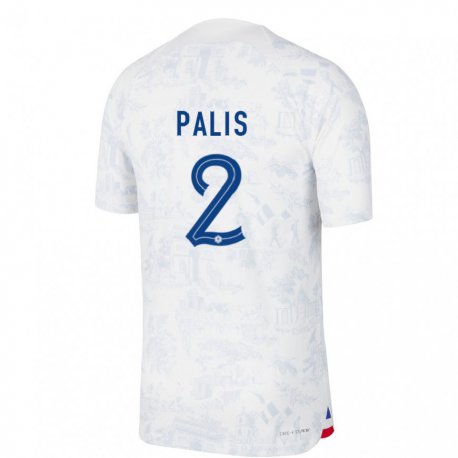 Kandiny Mujer Camiseta Francia Ella Palis #2 Blanco Azul 2ª Equipación 22-24 La Camisa Chile