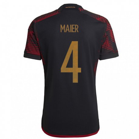 Kandiny Mujer Camiseta Alemania Leonie Maier #4 Granate Negro 2ª Equipación 22-24 La Camisa Chile