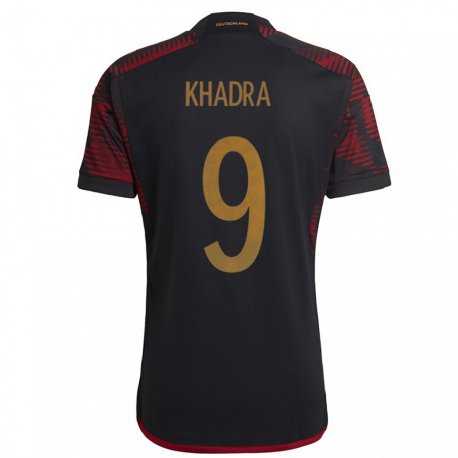 Kandiny Mujer Camiseta Alemania Reda Khadra #9 Granate Negro 2ª Equipación 22-24 La Camisa Chile