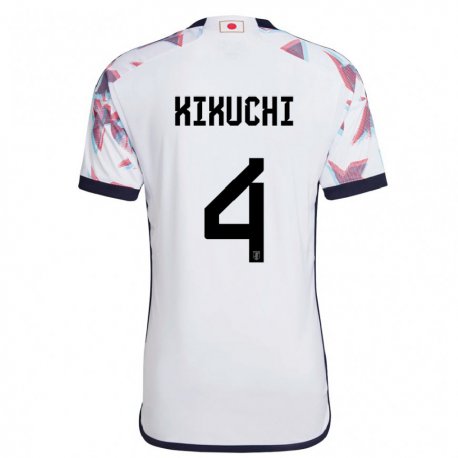 Kandiny Mujer Camiseta Japón Shuta Kikuchi #4 Blanco 2ª Equipación 22-24 La Camisa Chile