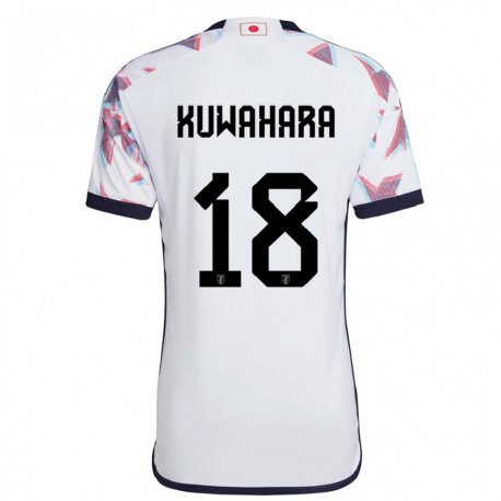 Kandiny Mujer Camiseta Japón Rikuto Kuwahara #18 Blanco 2ª Equipación 22-24 La Camisa Chile