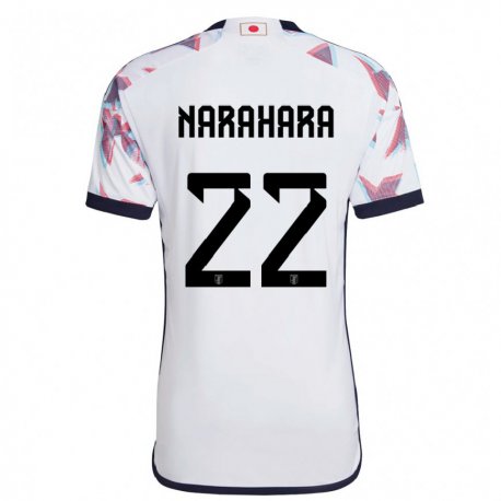 Kandiny Mujer Camiseta Japón Yoshiki Narahara #22 Blanco 2ª Equipación 22-24 La Camisa Chile