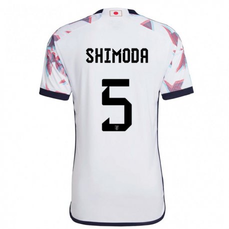 Kandiny Mujer Camiseta Japón Yoshihiro Shimoda #5 Blanco 2ª Equipación 22-24 La Camisa Chile