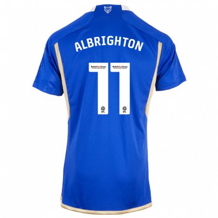 Kandiny Niño Camiseta Marc Albrighton #11 Azul 1ª Equipación 2023/24 La Camisa Chile