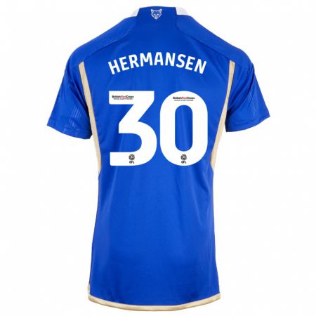 Kandiny Niño Camiseta Mads Hermansen #30 Azul 1ª Equipación 2023/24 La Camisa Chile