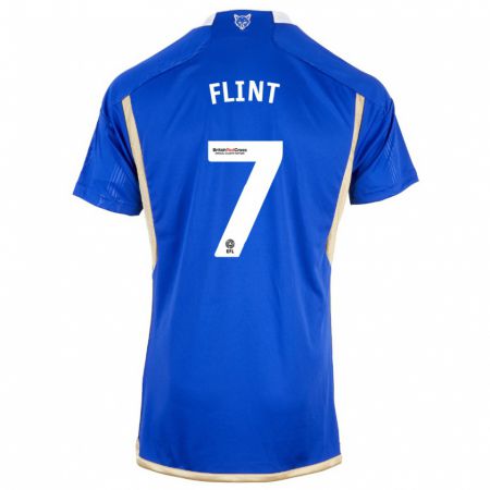 Kandiny Niño Camiseta Natasha Flint #7 Azul 1ª Equipación 2023/24 La Camisa Chile