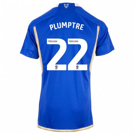 Kandiny Niño Camiseta Ashleigh Plumptre #22 Azul 1ª Equipación 2023/24 La Camisa Chile