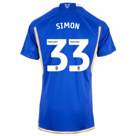 Kandiny Niño Camiseta Erin Simon #33 Azul 1ª Equipación 2023/24 La Camisa Chile