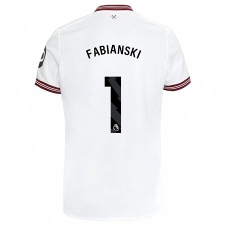 Kandiny Niño Camiseta Lukasz Fabianski #1 Blanco 2ª Equipación 2023/24 La Camisa Chile