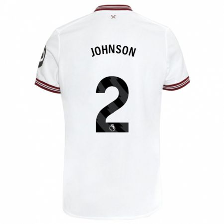 Kandiny Niño Camiseta Ben Johnson #2 Blanco 2ª Equipación 2023/24 La Camisa Chile