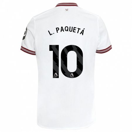 Kandiny Niño Camiseta Lucas Paquetá #10 Blanco 2ª Equipación 2023/24 La Camisa Chile