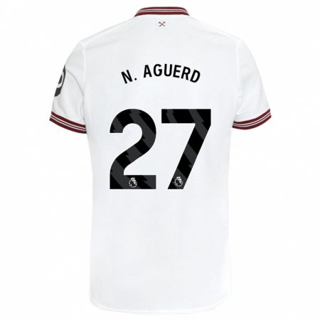 Kandiny Niño Camiseta Nayef Aguerd #27 Blanco 2ª Equipación 2023/24 La Camisa Chile