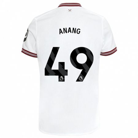Kandiny Niño Camiseta Joseph Anang #49 Blanco 2ª Equipación 2023/24 La Camisa Chile