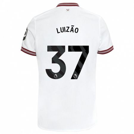 Kandiny Niño Camiseta Luizão #37 Blanco 2ª Equipación 2023/24 La Camisa Chile