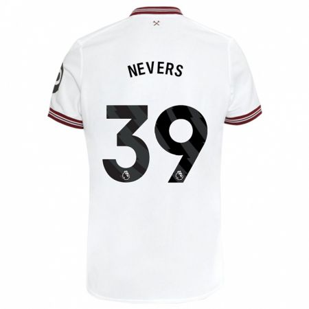 Kandiny Niño Camiseta Thierry Nevers #39 Blanco 2ª Equipación 2023/24 La Camisa Chile