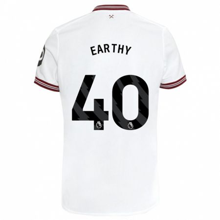 Kandiny Niño Camiseta George Earthy #40 Blanco 2ª Equipación 2023/24 La Camisa Chile
