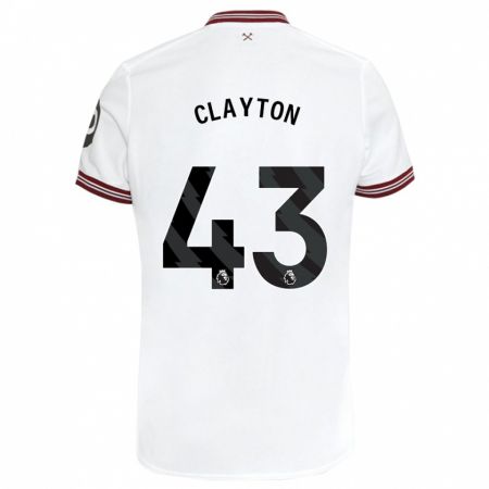 Kandiny Niño Camiseta Regan Clayton #43 Blanco 2ª Equipación 2023/24 La Camisa Chile
