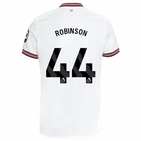 Kandiny Niño Camiseta Junior Robinson #44 Blanco 2ª Equipación 2023/24 La Camisa Chile