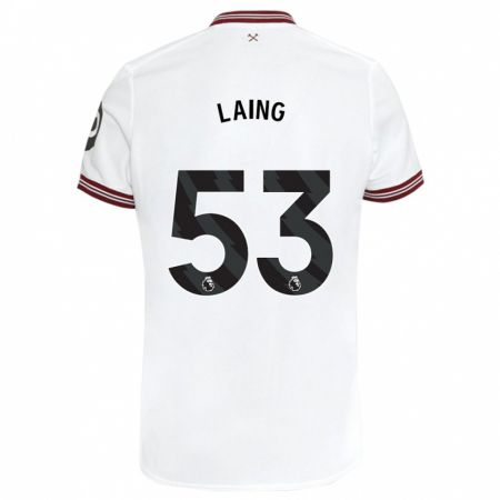 Kandiny Niño Camiseta Levi Laing #53 Blanco 2ª Equipación 2023/24 La Camisa Chile