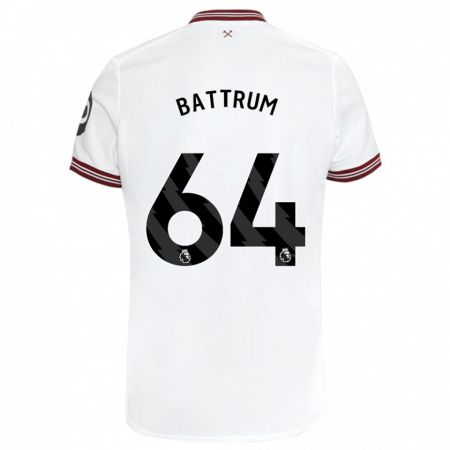 Kandiny Niño Camiseta Ryan Battrum #64 Blanco 2ª Equipación 2023/24 La Camisa Chile