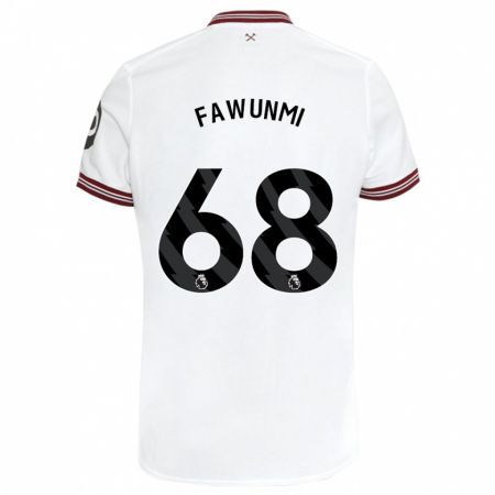 Kandiny Niño Camiseta Favour Fawunmi #68 Blanco 2ª Equipación 2023/24 La Camisa Chile