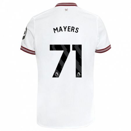 Kandiny Niño Camiseta Ezra Mayers #71 Blanco 2ª Equipación 2023/24 La Camisa Chile