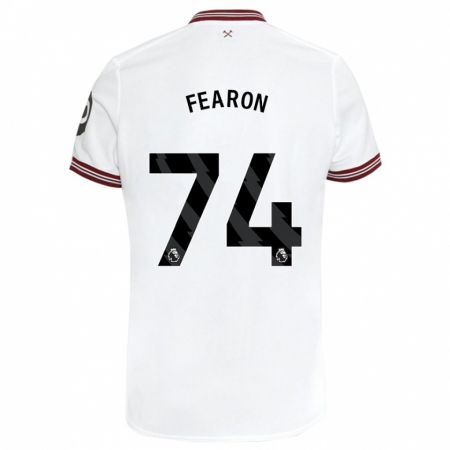 Kandiny Niño Camiseta Preston Fearon #74 Blanco 2ª Equipación 2023/24 La Camisa Chile