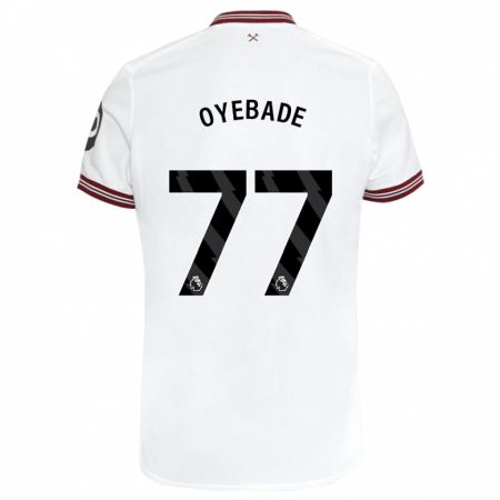 Kandiny Niño Camiseta Rayan Oyebade #77 Blanco 2ª Equipación 2023/24 La Camisa Chile