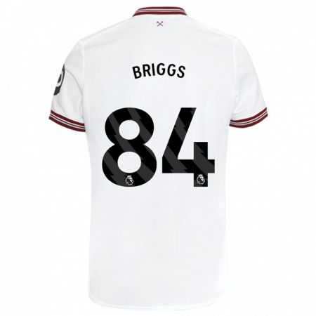 Kandiny Niño Camiseta Josh Briggs #84 Blanco 2ª Equipación 2023/24 La Camisa Chile