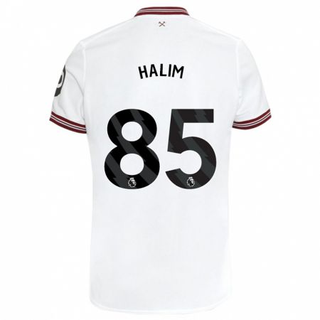 Kandiny Niño Camiseta Mehmet Halim #85 Blanco 2ª Equipación 2023/24 La Camisa Chile