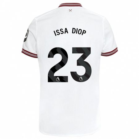 Kandiny Niño Camiseta Issa Diop #23 Blanco 2ª Equipación 2023/24 La Camisa Chile