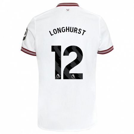 Kandiny Niño Camiseta Kate Longhurst #12 Blanco 2ª Equipación 2023/24 La Camisa Chile
