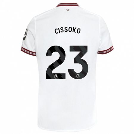 Kandiny Niño Camiseta Hawa Cissoko #23 Blanco 2ª Equipación 2023/24 La Camisa Chile