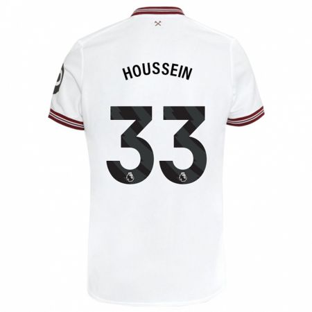 Kandiny Niño Camiseta Halle Houssein #33 Blanco 2ª Equipación 2023/24 La Camisa Chile