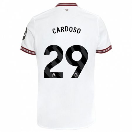Kandiny Niño Camiseta Goncalo Cardoso #29 Blanco 2ª Equipación 2023/24 La Camisa Chile
